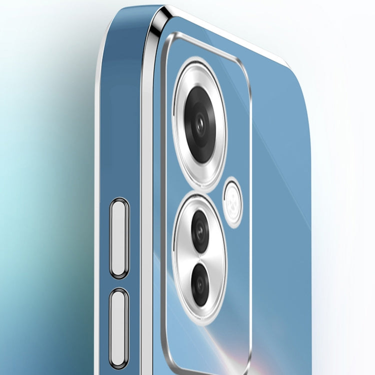 For OPPO Reno11 F XINLI Straight Edge 6D Electroplate TPU Phone Case(White)