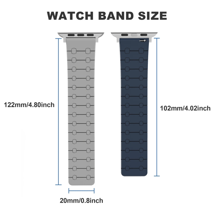 For Apple Watch Series 6 44mm Two Color Loop Magnetic Silicone Watch Band(Orange+Starlight)