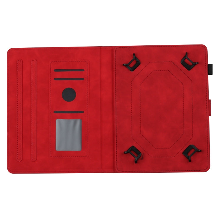 For 10 inch Universal Coconut Tree Embossed Leather Tablet Case(Red) - 10 - 11 inch by PMC Jewellery | Online Shopping South Africa | PMC Jewellery | Buy Now Pay Later Mobicred