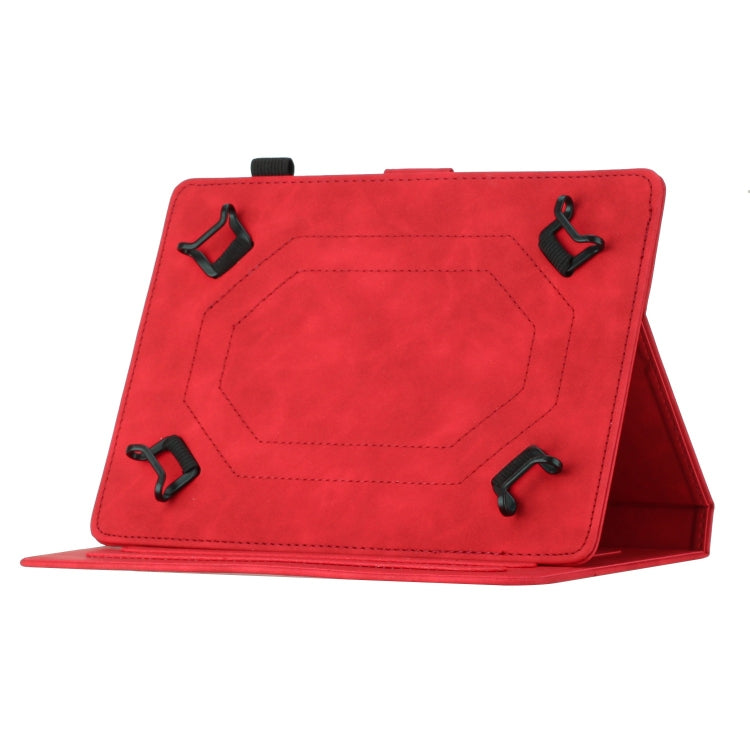 For 10 inch Universal Coconut Tree Embossed Leather Tablet Case(Red) - 10 - 11 inch by PMC Jewellery | Online Shopping South Africa | PMC Jewellery | Buy Now Pay Later Mobicred