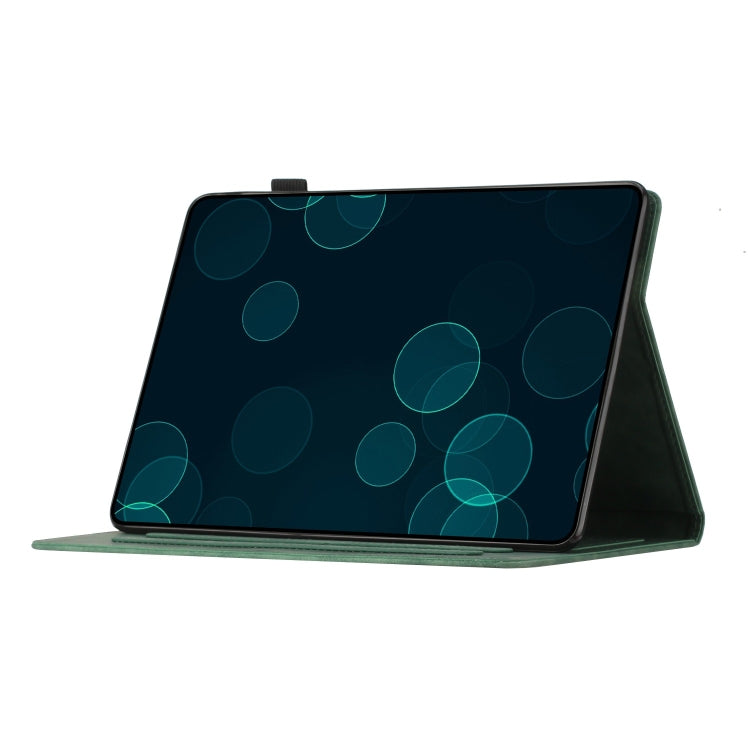 For Samsung Galaxy Tab S9 X710/X716B/X718U Coconut Tree Embossed Smart Leather Tablet Case(Green)