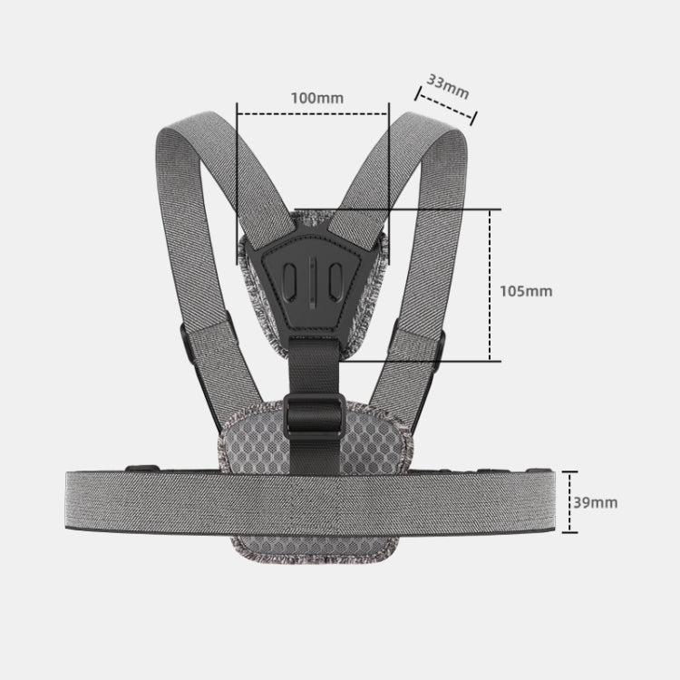 6 in 1 360 Phone Clamp Adjustable Body Mount Belt Chest Strap with Mount & Screw(Grey)