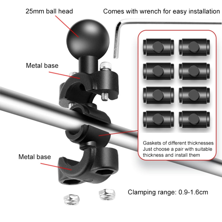 9 in 1 Dual-Link Crabs Selfie Stick Kit Motorcycle Clamps Handlebar Fixed Mount