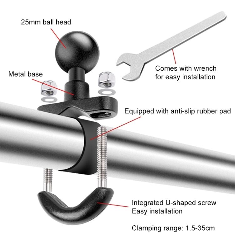 9 in 1 Wrench O-Type Mount Crabs Kit Motorcycle Clamps Handlebar Fixed Mount
