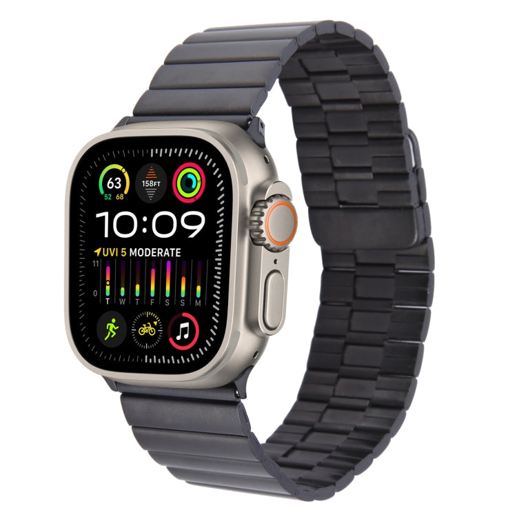 For Apple Watch Ultra 2 49mm Bamboo Stainless Steel Magnetic Watch Band(Black)