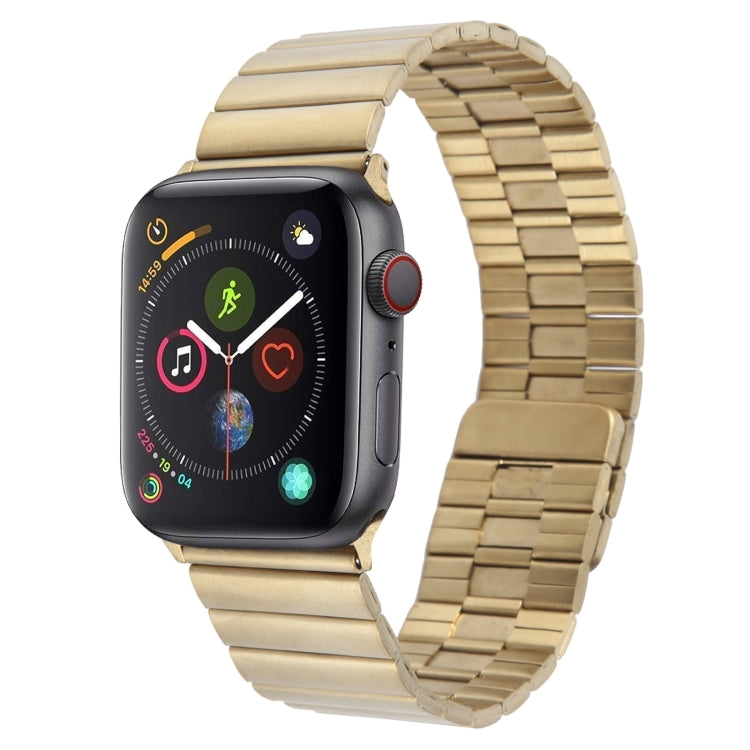 For Apple Watch Series 4 40mm Bamboo Stainless Steel Magnetic Watch Band(Gold)
