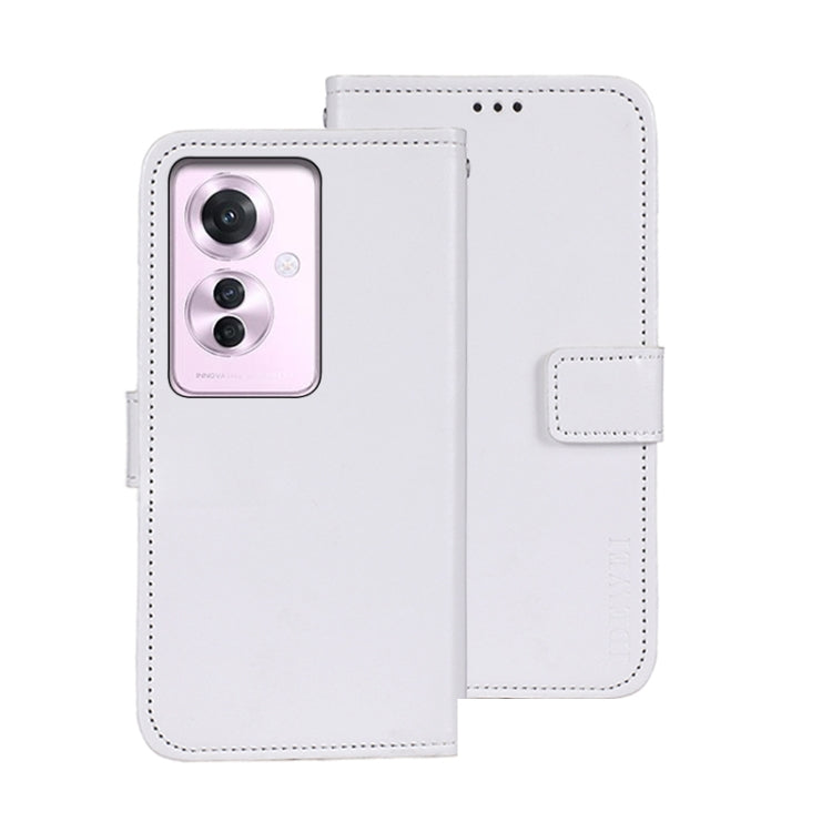 For OPPO Reno11 F 5G idewei Crazy Horse Texture Leather Phone Case(White)
