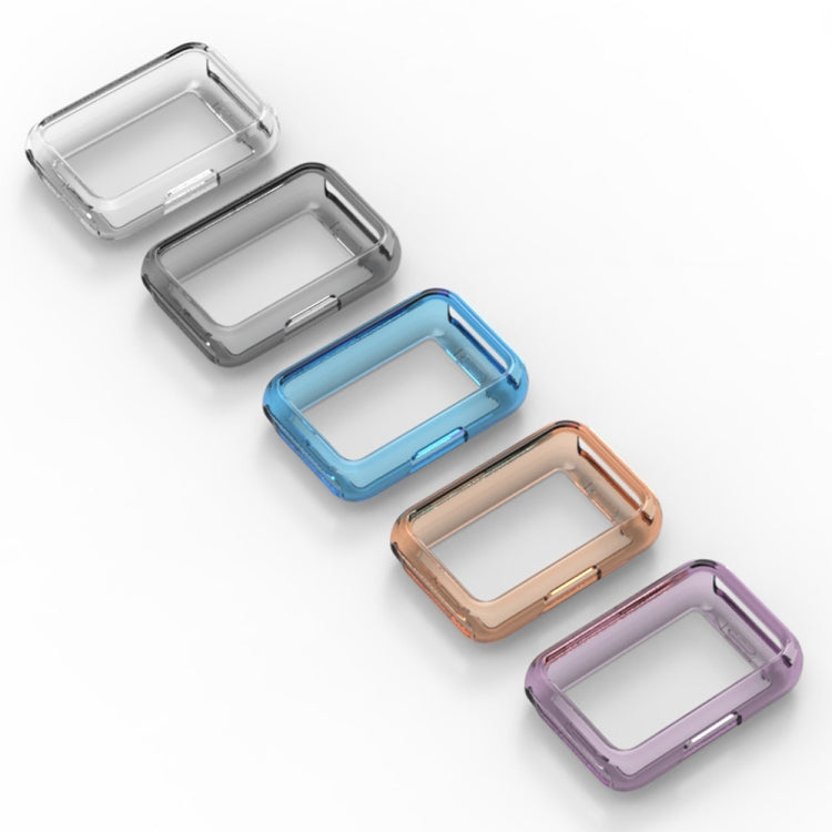 For Samsung Galaxy Fit 3 Half Pack Hollow TPU Watch Protective Case(Transparent Purple)
