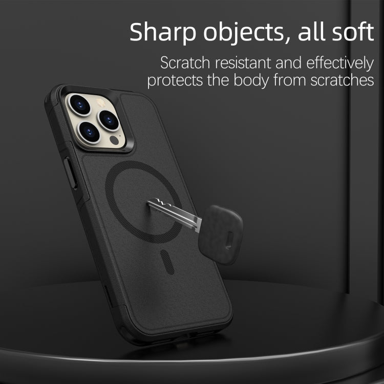 For iPhone 15 Pro RedPepper Armor Magsafe PC Hybrid TPU Phone Case(Black)