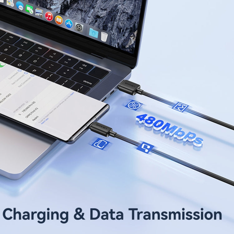 USAMS US-SJ693 USB to USB-C / Type-C 3A Striped Fast Charge Data Cable, Length:2m(White) - free shipping - PMc TechLife - Order now!