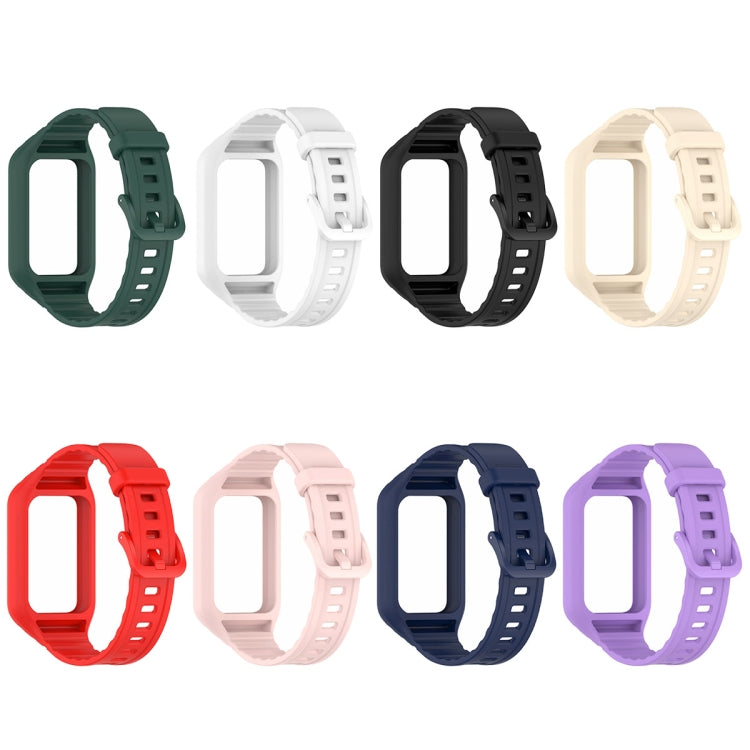 For Honor Band 10 / 9 Armor Integrated Silicone Watch Band(Red) - Watch Bands by PMC TechLife | Online Shopping South Africa | PMC TechLife | Buy Now Pay Later Mobicred