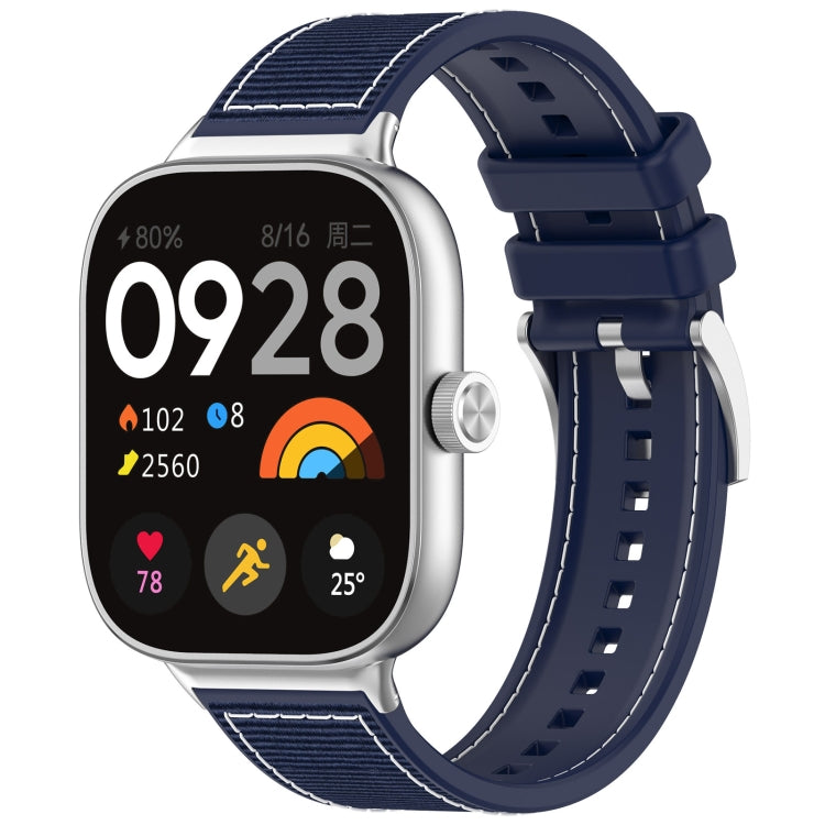 For Xiaomi Mi Band 8 Pro / Redmi Watch 4 Official Buckle Hybrid Nylon Braid Silicone Watch Band(Midnight Blue)
