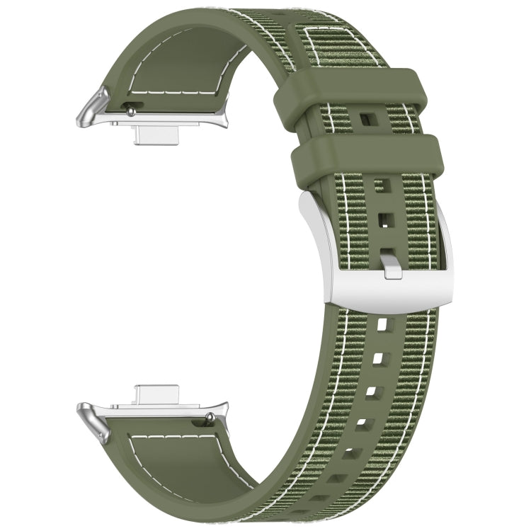 For Xiaomi Mi Band 8 Pro / Redmi Watch 4 Official Buckle Hybrid Nylon Braid Silicone Watch Band(Green)