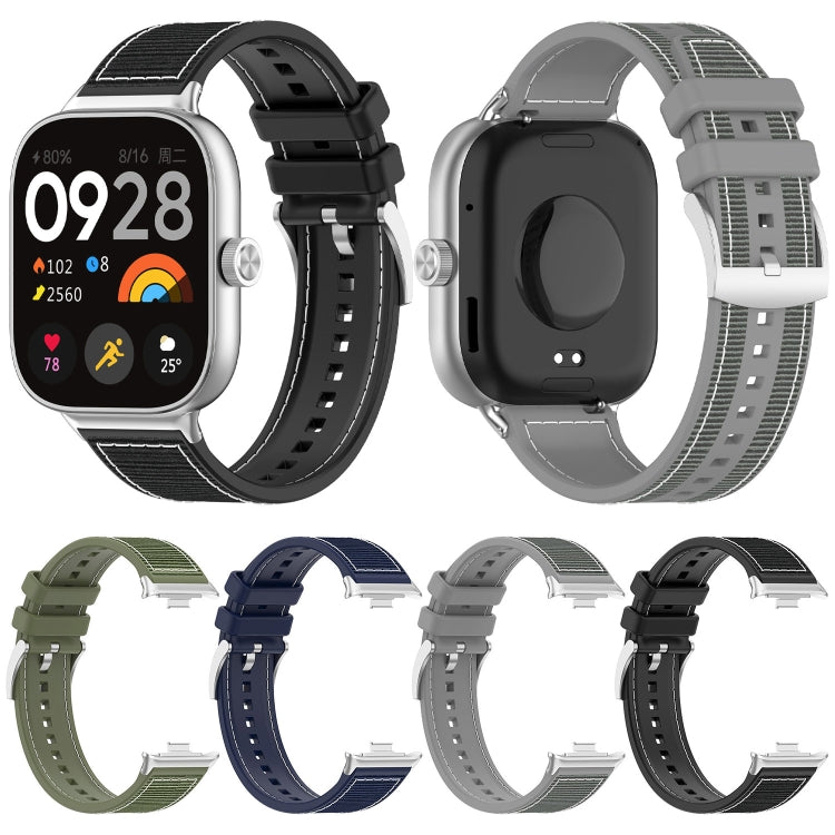 For Xiaomi Mi Band 8 Pro / Redmi Watch 4 Official Buckle Hybrid Nylon Braid Silicone Watch Band(Green)