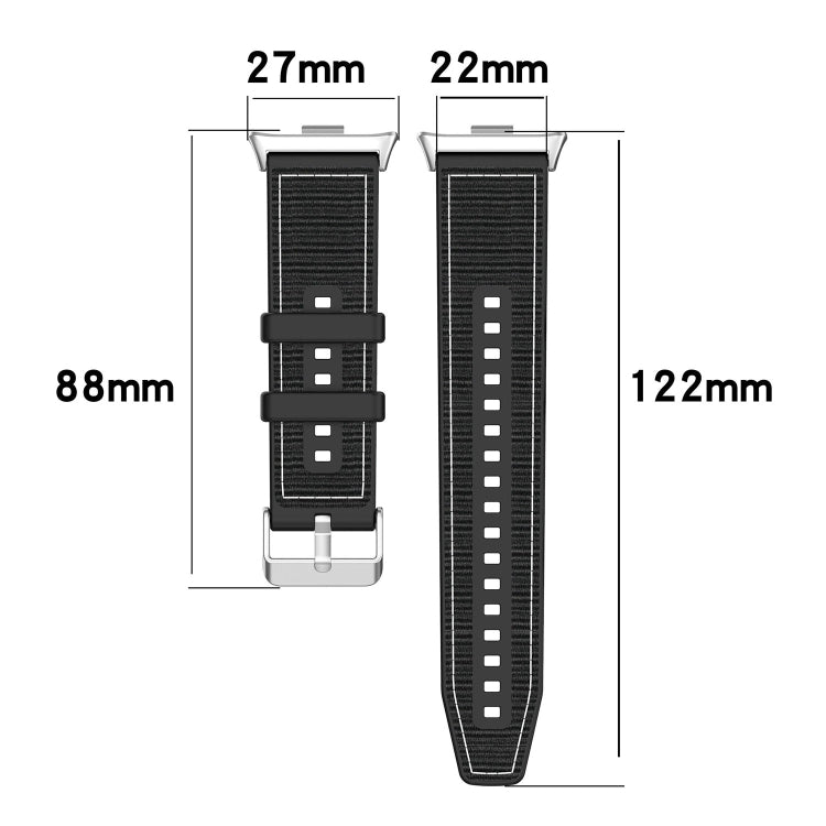 For Xiaomi Mi Band 8 Pro / Redmi Watch 4 Ordinary Buckle Hybrid Nylon Braid Silicone Watch Band(Midnight Blue)