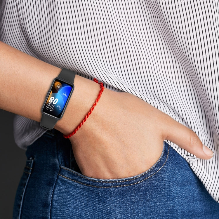 For Huawei Band 10 / 9 / 8 Solid Color Colorful Buckle Silicone Watch Band(Red)