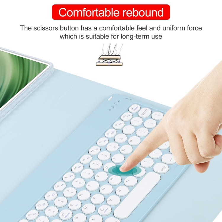 For Huawei MatePad Pro 11 2024 / 2022 Round Button Bluetooth Keyboard Rotatable Holder Leather Case(Sky Blue) - Huawei Keyboard by PMC TechLife | Online Shopping South Africa | PMC TechLife
