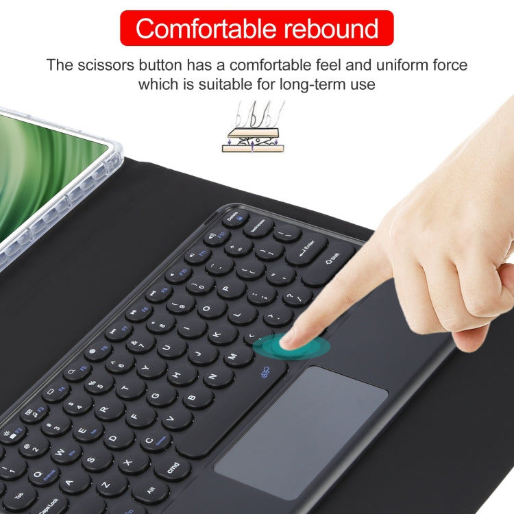 For Huawei MatePad Pro 11 2024 / 2022 Round Button Bluetooth Keyboard Rotatable Holder Leather Case with Touchpad(Black) - Huawei Keyboard by PMC TechLife | Online Shopping South Africa | PMC TechLife | Buy Now Pay Later Mobicred