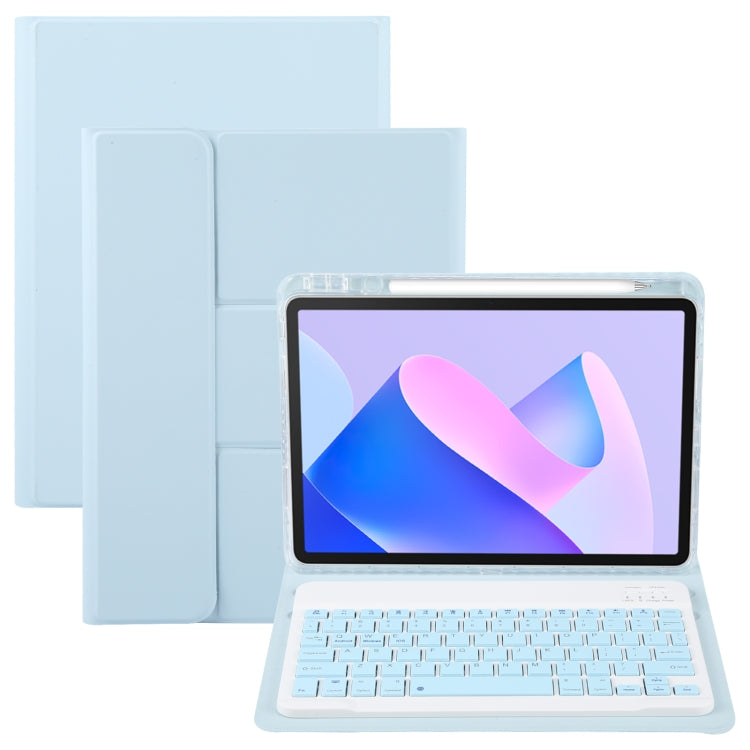 For Huawei MatePad 11 2023 / 2021 Square Button Bluetooth Keyboard Rotatable Holder Leather Case(Sky Blue)