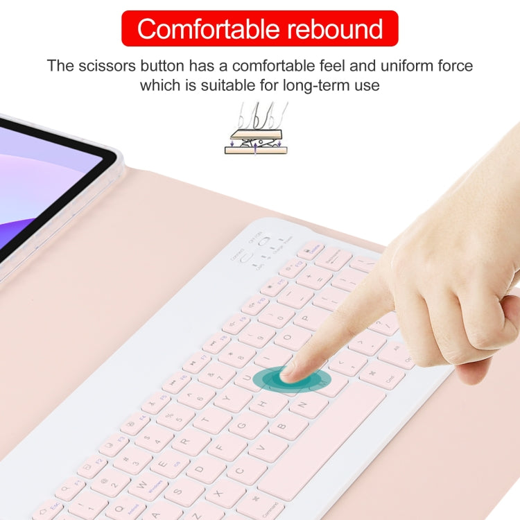 For Huawei MatePad 11 2023 / 2021 Square Button Bluetooth Keyboard Rotatable Holder Leather Case(Rose Gold) - Huawei Keyboard by PMC TechLife | Online Shopping South Africa | PMC TechLife