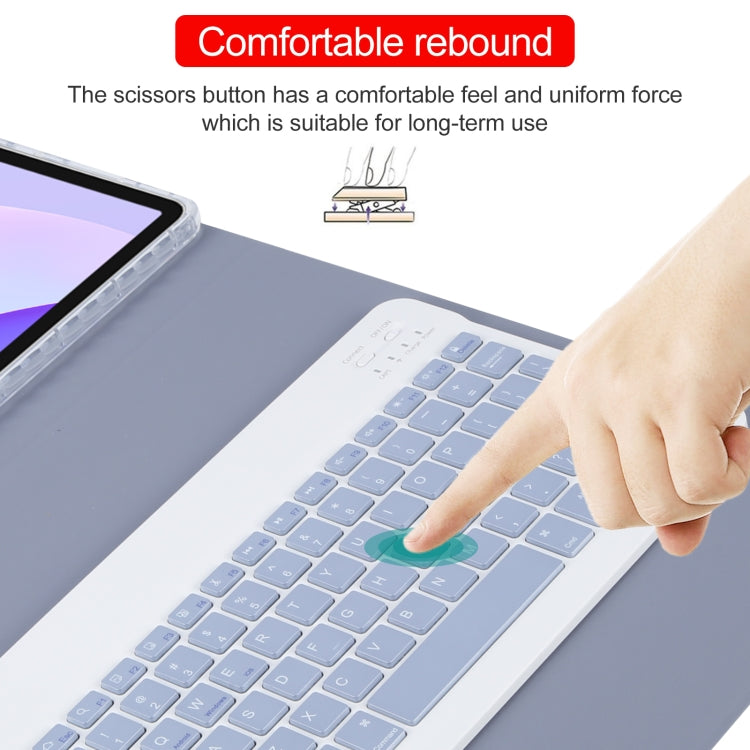 For Huawei MatePad 11 2023 / 2021 Square Button Bluetooth Keyboard Rotatable Holder Leather Case(Lavender Purple) - Huawei Keyboard by PMC TechLife | Online Shopping South Africa | PMC TechLife