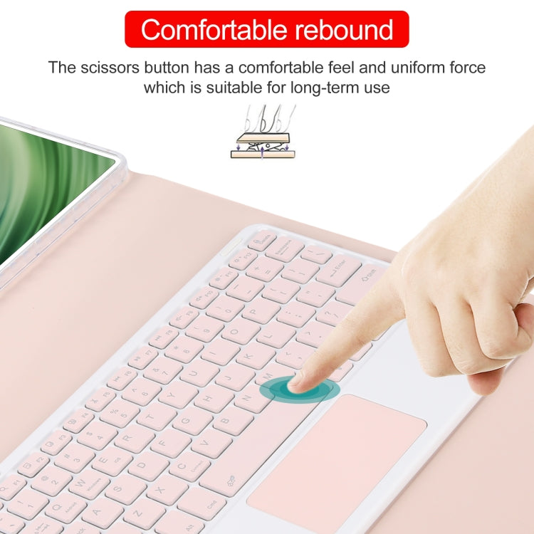 For Huawei MatePad Pro 11 2024 / 2022 Square Button Bluetooth Keyboard Rotatable Holder Leather Case with Touchpad(Rose Gold) - Huawei Keyboard by PMC TechLife | Online Shopping South Africa | PMC TechLife