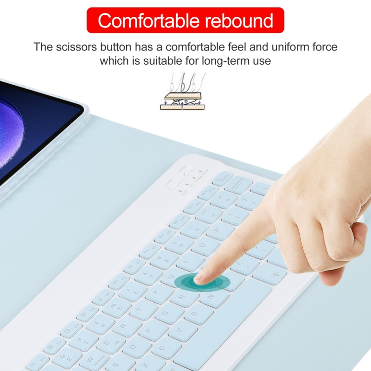 For Xiaomi Pad 6 Square Button Backlight Bluetooth Keyboard Rotatable Holder Leather Case(Sky Blue) - free shipping - PMC TechLife - Order now!