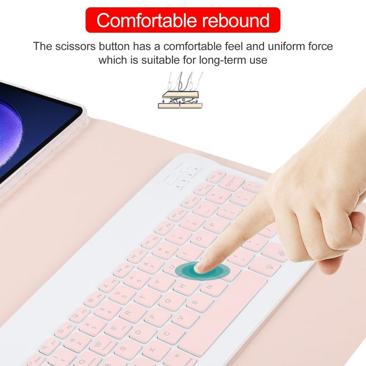 For Xiaomi Pad 6 Square Button Backlight Bluetooth Keyboard Rotatable Holder Leather Case(Rose Gold) - free shipping - PMC TechLife - Order now!