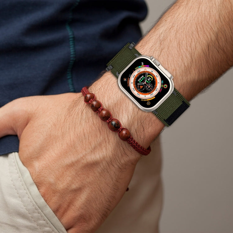For Apple Watch Series 5 40mm Nylon Hook And Loop Fastener Watch Band(Orange) - Watch Bands by PMC Jewellery | Online Shopping South Africa | PMC Jewellery | Buy Now Pay Later Mobicred