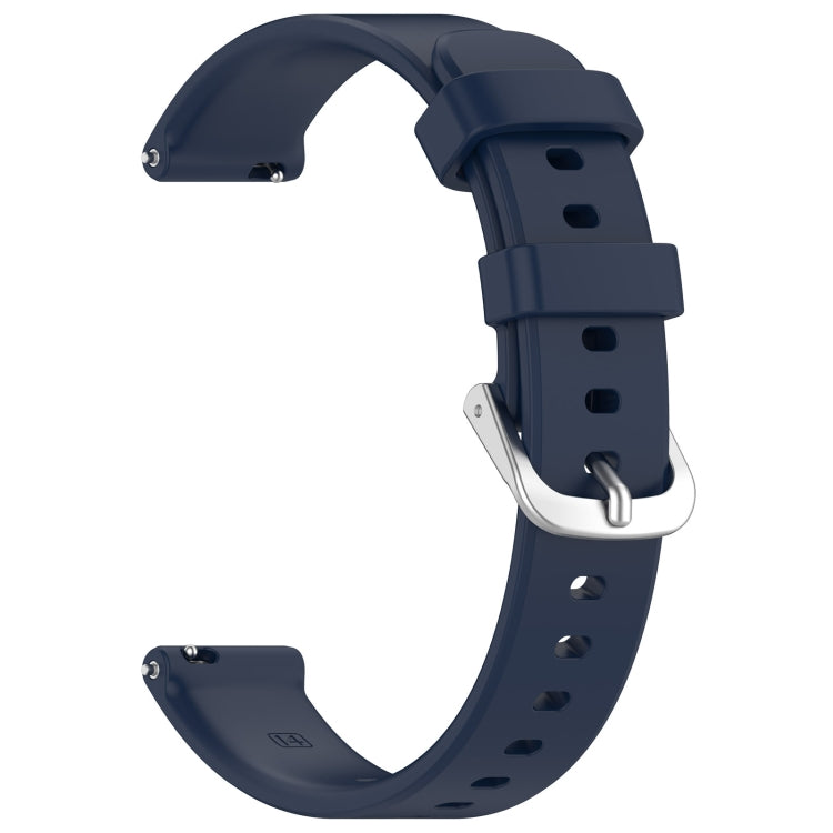 For Garmin Lily 2 14mm Silver Buckle Silicone Watch Band Wristband(Midnight Blue)