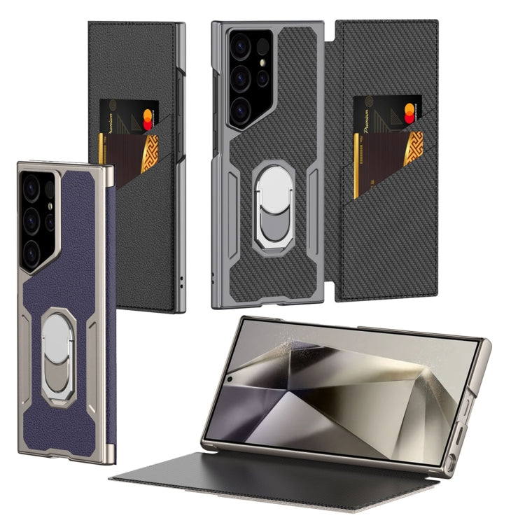 For Samsung Galaxy S24 Ultra 5G GKK Armor Flip Leather Phone Case, Without Pen(Night Green)