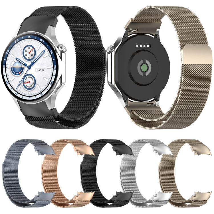 For OPPO Watch X / OnePlus Watch 2 Milan Magnetic Steel Mesh Watch Band(Rose Gold)