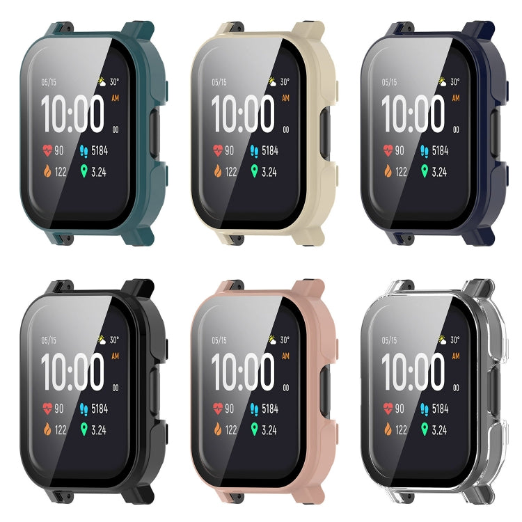 For Xiaomi Haylou Watch 2 LS02 PC + Tempered Film Integrated Watch Protective Case(Black)