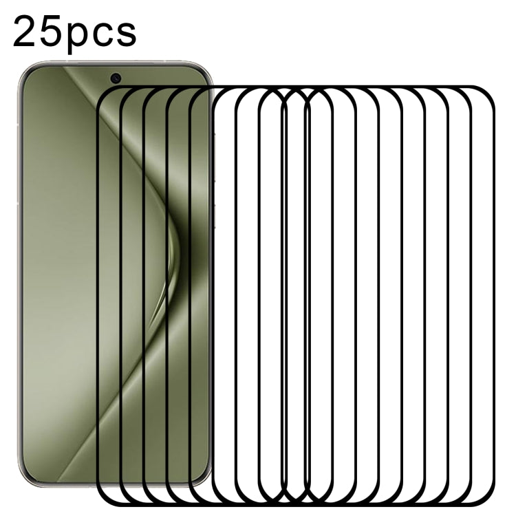 For Huawei Pura 70 Pro / 70 Pro+ 25pcs Full Glue 9H HD 3D Curved Edge Tempered Glass Film(Black)