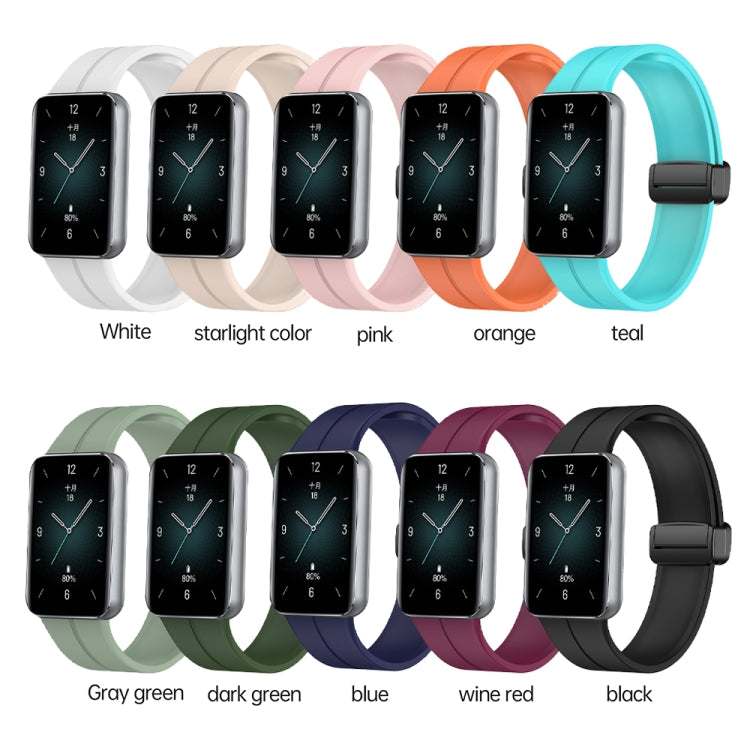 For Honor Band 9 Magnetic Folding Black Buckle Silicone Watch Band(White) - free shipping - PMC TechLife - Order now!