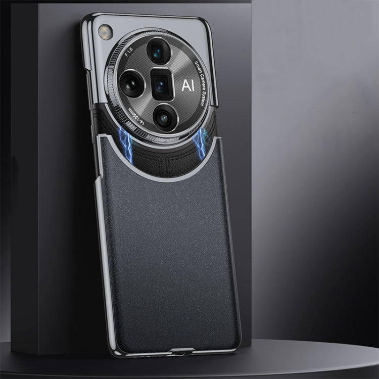 For OPPO Find X7 Ultra GKK Mortise-Tenon Connection Contrast Color Frosted AG Shockproof Phone Case(Black)