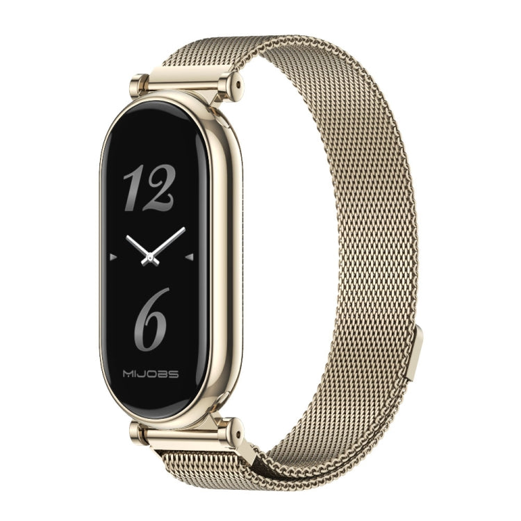 For Xiaomi Smart Band 10 / 9 / 8 Mijobs GT4 Milan Magnetic Metal Watch Band(Light Gold)