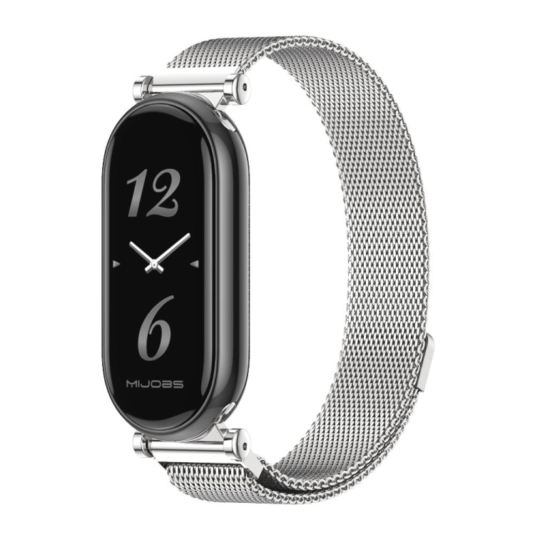 For Xiaomi Smart Band 10 / 9 / 8 Mijobs GT4 Milan Magnetic Metal Watch Band(Silver)
