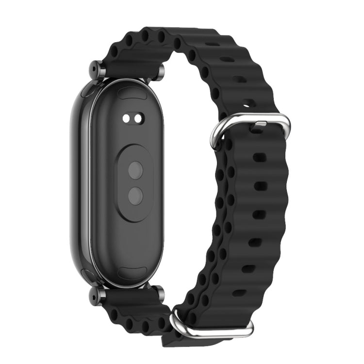 For Xiaomi Mi Band 8 / 9 / 9 NFC Mijobs GT4 Marine Silicone Breathable Watch Band(Black)