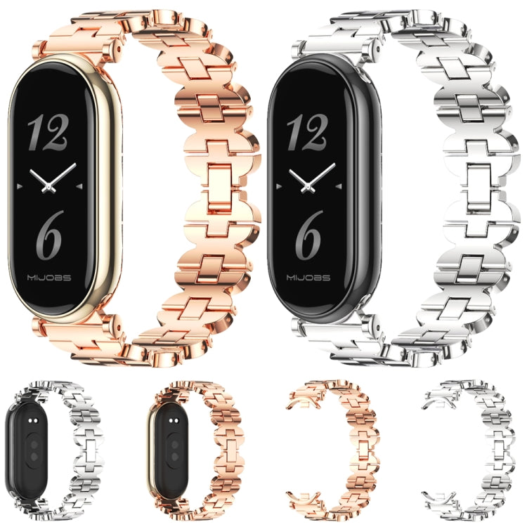 For Xiaomi Smart Band 10 / 9 / 8 Mijobs GT4 Bone Chain Metal Watch Band(Rose Gold) - free shipping - PMc TechLife - Order now!