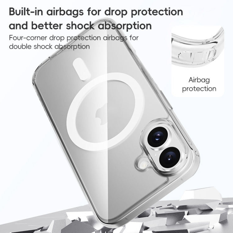 For iPhone 16 Plus ZGA Magsafe Clear PC Hybrid TPU Phone Case(Transparent)