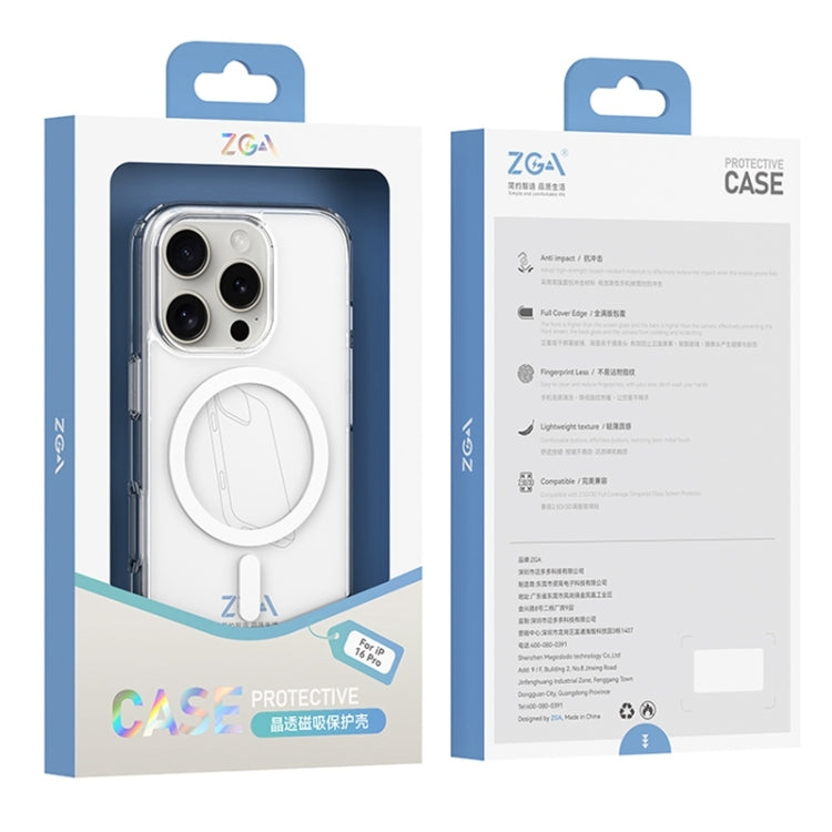 For iPhone 16 Plus ZGA Magsafe Clear PC Hybrid TPU Phone Case(Transparent) - free shipping - PMC Jewellery - Order now!
