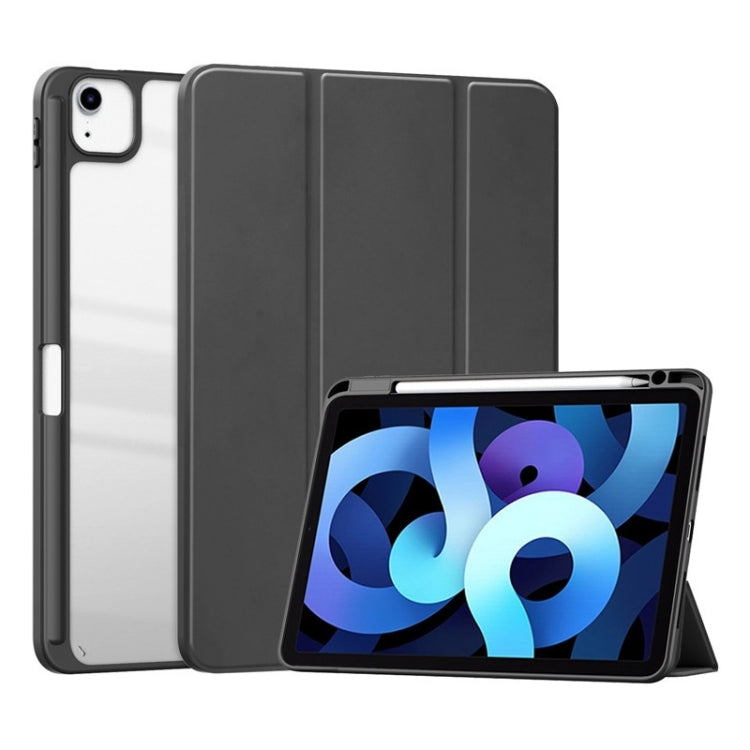 For iPad Air 10.9 2022 / 2020 ZGA Tri-Fold Voltage Smart Leather Tablet Case(Black)