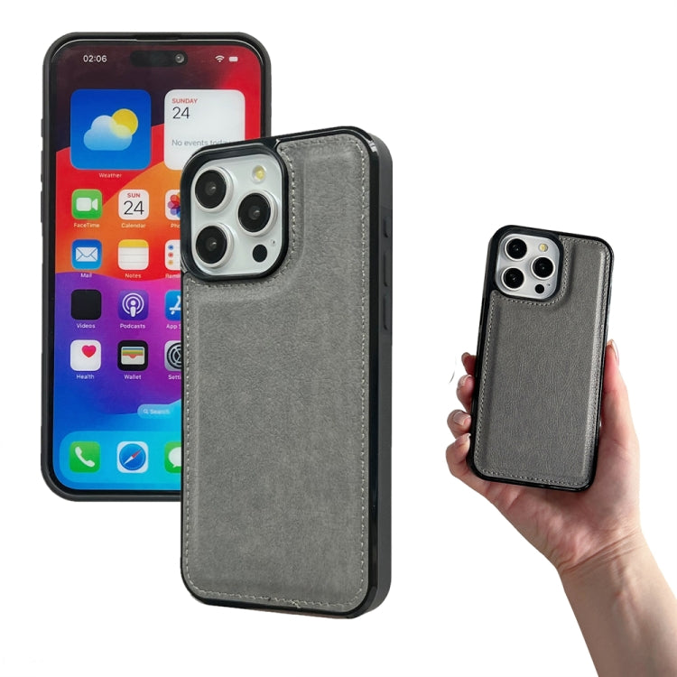 For iPhone 16 Pro Multifunctional 7-Cards Wallet Leather Phone Case(Grey)