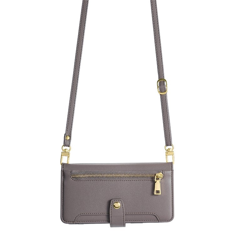 For Motorola Edge 5G 2024 Sheep Texture Cross-body Zipper Wallet Leather Phone Case(Grey) - Motorola Cases by PMC Jewellery | Online Shopping South Africa | PMC Jewellery | Buy Now Pay Later Mobicred