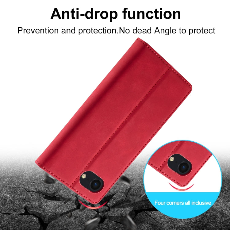 For iPhone 16e LC.IMEEKE Strong Magnetism Microfiber Leather Phone Case(Red) - iPhone 16e Cases by LC.IMEEKE | Online Shopping South Africa | PMC Jewellery | Buy Now Pay Later Mobicred