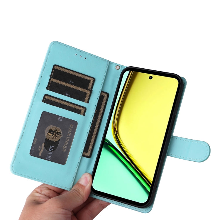 For Realme C67 4G Diamond Lattice Leather Flip Phone Case(Mint Green) - C67 Cases by PMC TechLife | Online Shopping South Africa | PMC TechLife | Buy Now Pay Later Mobicred