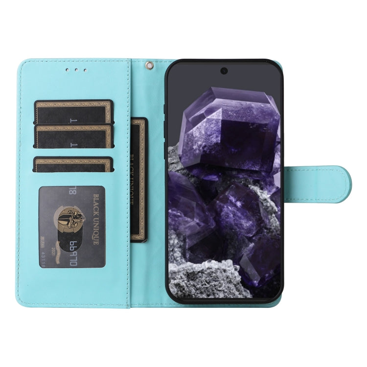 For Google Pixel 9 Pro Diamond Lattice Leather Flip Phone Case(Mint Green)