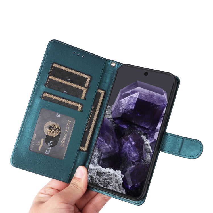 For Google Pixel 9 Pro Diamond Lattice Leather Flip Phone Case(Green) - Google Cases by PMC TechLife | Online Shopping South Africa | PMC TechLife | Buy Now Pay Later Mobicred