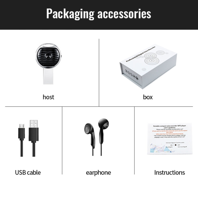 JNN S13 Zinc Alloy U-disk Voice Recorder, Memory:4GB(Silver) - free shipping - PMC TechLife - Order now!